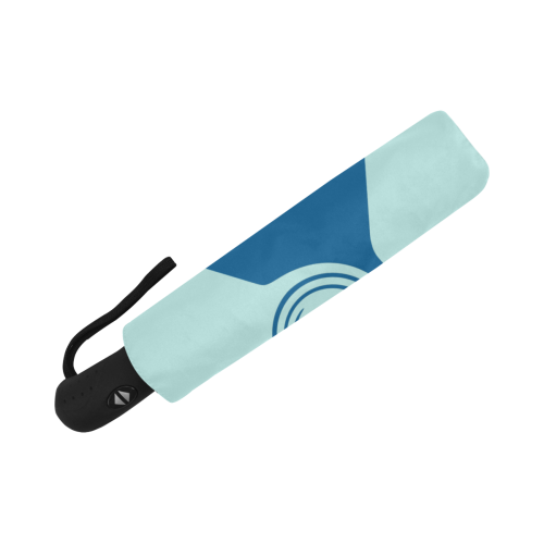 Classic Blue Angle Curl on Bleached Coral Anti-UV Auto-Foldable Umbrella (Underside Printing) (U06)