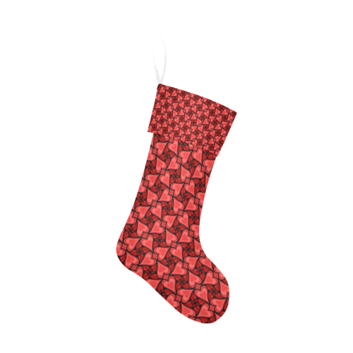 Red Hearts Love Pattern Christmas Stocking