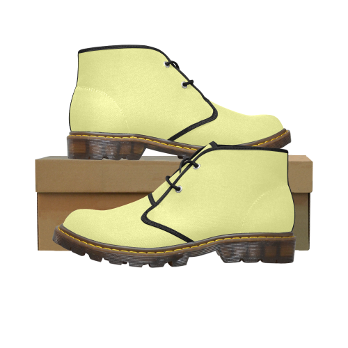color canary yellow Men's Canvas Chukka Boots (Model 2402-1)