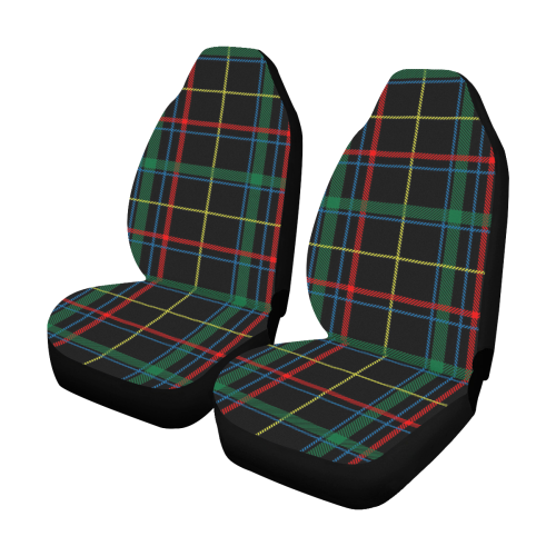 Black Red Green Plaid Car Seat Covers (Set of 2)