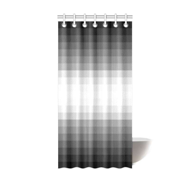 Grey Black White Multicolored Stripes Shower Curtain 36 X72 Id
