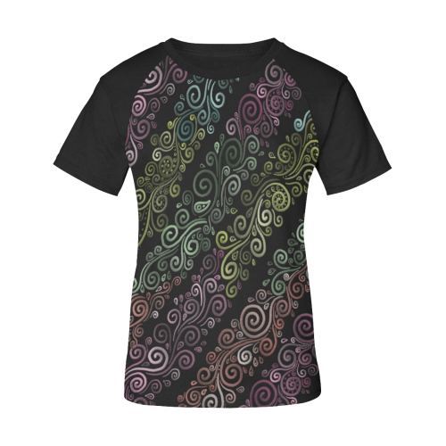 3D Psychedelic pastel rainbow Women's Raglan T-Shirt/Front Printing (Model T62)