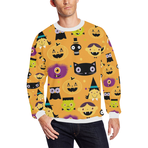 Funny Halloween All Over Print Crewneck Sweatshirt for Men/Large (Model H18)