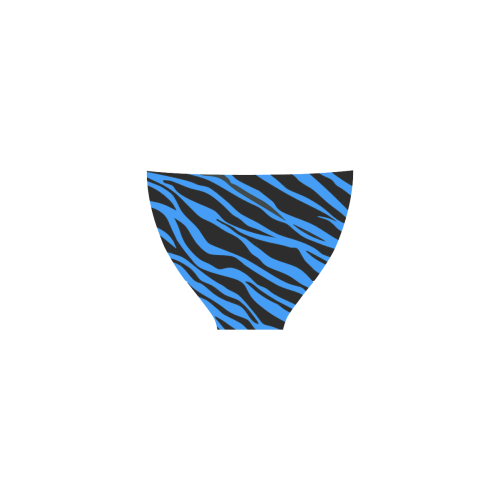 Cobalt Blue Zebra Stripes Blue Custom Bikini Swimsuit (Model S01)