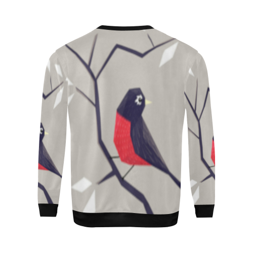 Origami Bird All Over Print Crewneck Sweatshirt for Men/Large (Model H18)