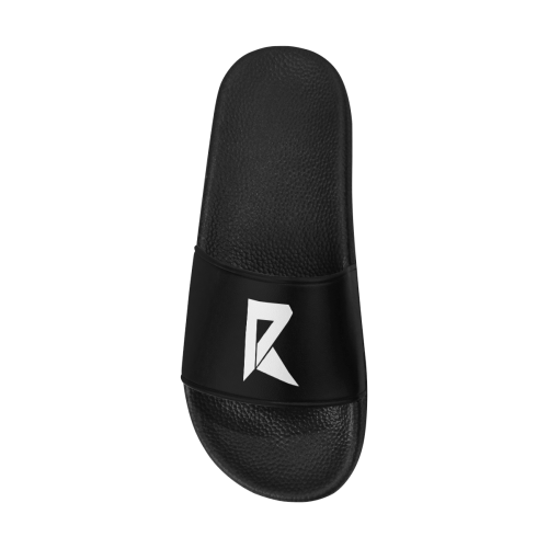 Black & White Slide Men's Slide Sandals (Model 057)