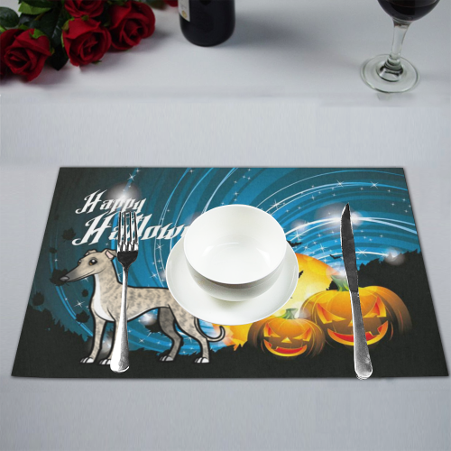 Happy Halloween Whippet Placemat 12’’ x 18’’ (Six Pieces)