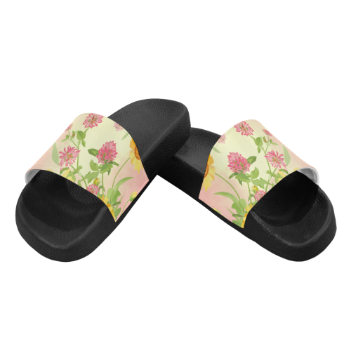 Wonderful flowers, soft colors Men's Slide Sandals (Model 057)