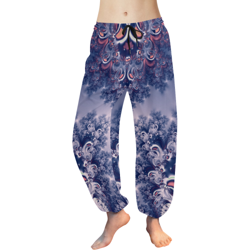 Purple Frost Fractal Women's All Over Print Harem Pants (Model L18)