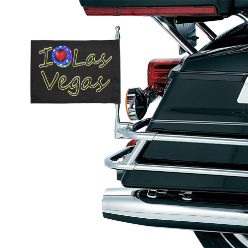 I Love Las Vegas / Black Motorcycle Flag (Twin Sides)