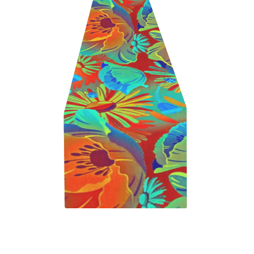 bright tropical floral Table Runner 14x72 inch