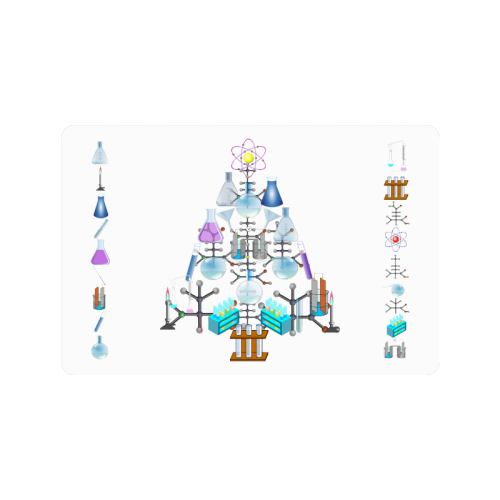 Oh Chemist Tree, Oh Chemistry, Science Christmas Doormat 24"x16"