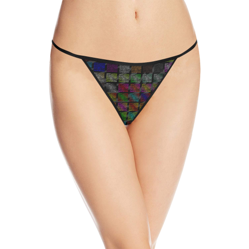 Ripped SpaceTime Stripes Collection Women's All Over Print G-String Panties (Model L35)