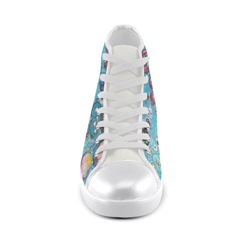 water candy high top Women's High Top Canvas Shoes (Model 002)