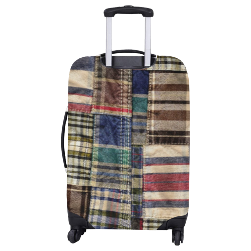 wrinkled grunge patchwork plaid Luggage Cover/Large 26"-28"