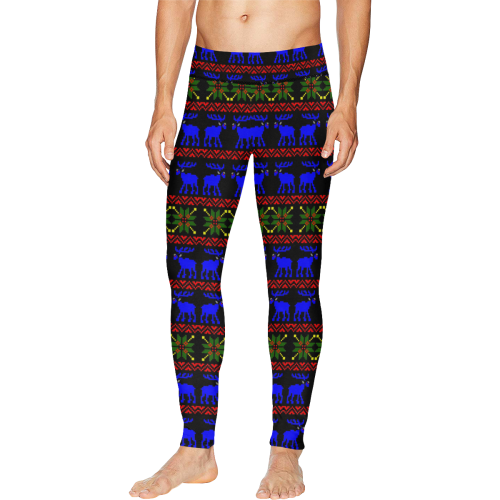 Christmas Ugly Sweater 'Deal With It" Black Men's All Over Print Leggings (Model L38)