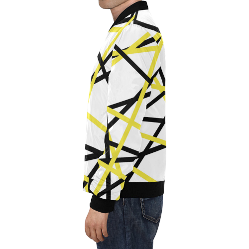 Black and yellow stripes All Over Print Bomber Jacket for Men/Large Size (Model H19)
