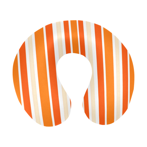 Bright Orange Stripes U-Shape Travel Pillow