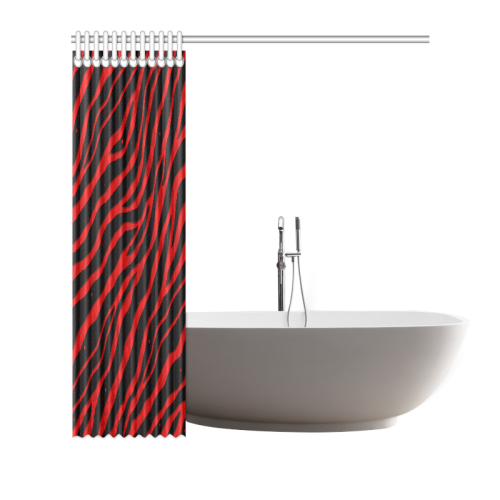 Ripped SpaceTime Stripes - Red Shower Curtain 72"x72"
