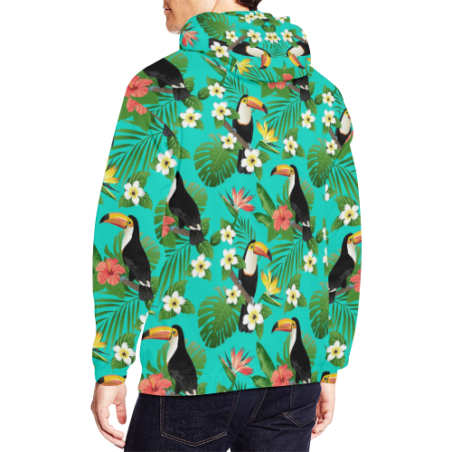 Tropical Summer Toucan Pattern All Over Print Hoodie for Men (USA Size) (Model H13)