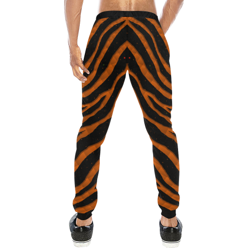 Ripped SpaceTime Stripes - Orange Men's All Over Print Sweatpants/Large Size (Model L11)