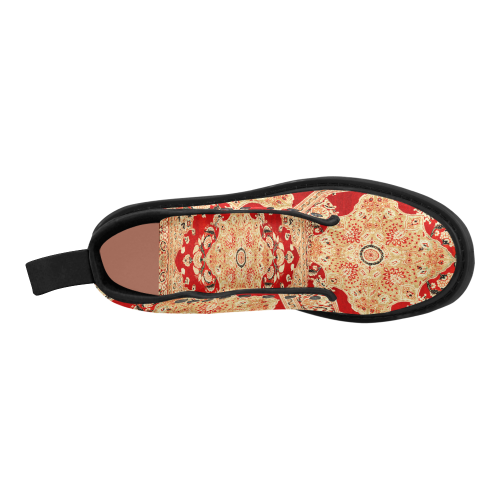 Persian Carpet Hadji Jallili Tabriz Red Gold Martin Boots for Women (Black) (Model 1203H)
