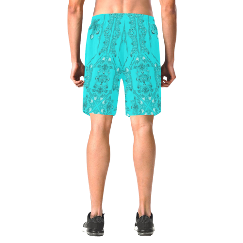 turquoise nature Men's All Over Print Elastic Beach Shorts (Model L20)
