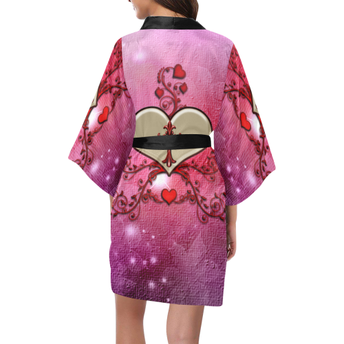 Wonderful heart with cross Kimono Robe
