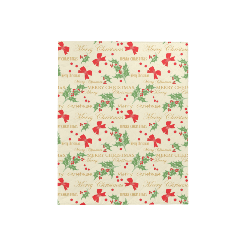Bows Mistletoe Christmas Quilt 40"x50"