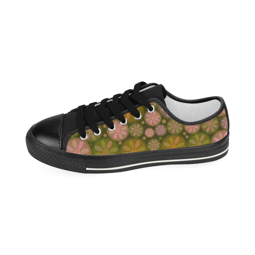 zappwaits flower  4 Women's Classic Canvas Shoes (Model 018)