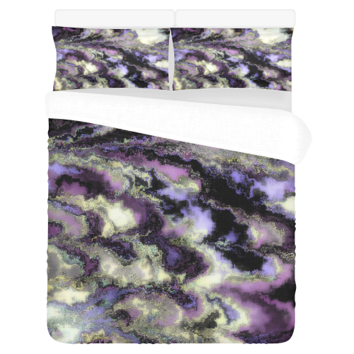 Purple marble 3-Piece Bedding Set