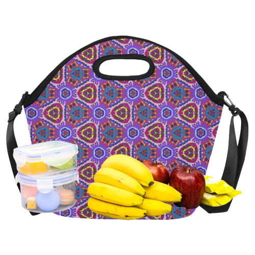 Purple Doodles - Hidden Smiles Neoprene Lunch Bag/Large (Model 1669)