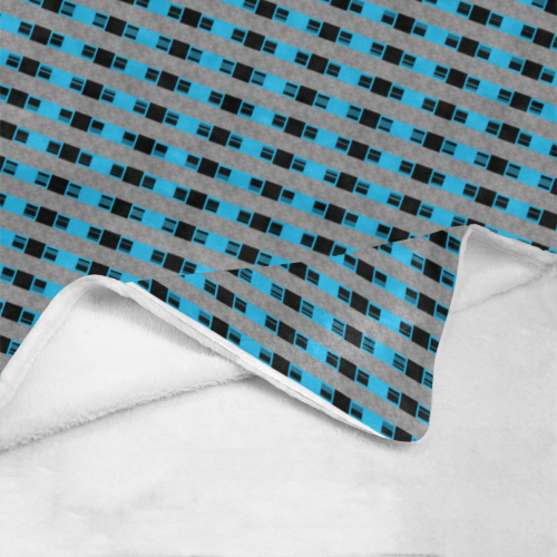 Blue Black Grey Mod Plaid Ultra-Soft Micro Fleece Blanket 40"x50"