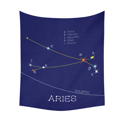 Star Aries Zodiac sign horoscope funny astrology Cotton Linen Wall Tapestry 51"x 60"