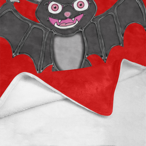 Cute Halloween Bat Red Ultra-Soft Micro Fleece Blanket 40"x50"