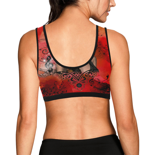 Fairy with clef Women's All Over Print Sports Bra (Model T52)