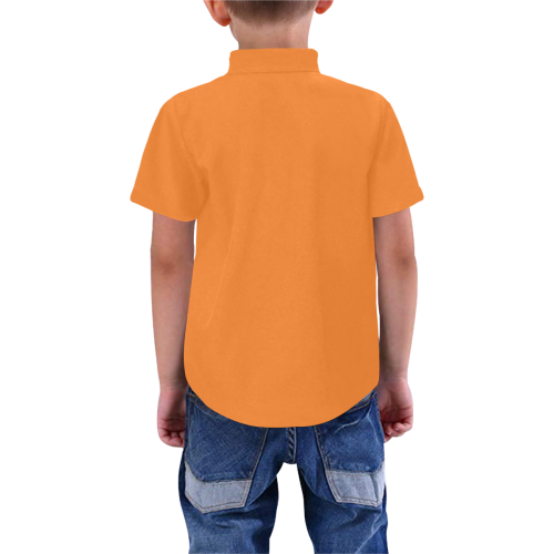 Color Solid Turmeric Boys' All Over Print Short Sleeve Shirt (Model T59)