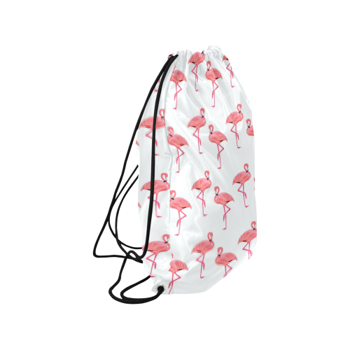 Pink Flamingo Pattern Medium Drawstring Bag Model 1604 (Twin Sides) 13.8"(W) * 18.1"(H)