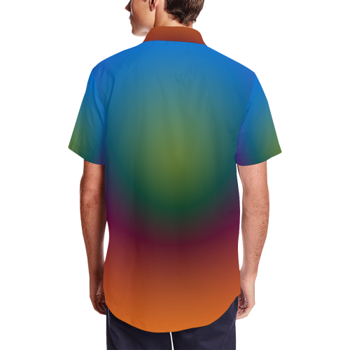 Big Rich Spectrum by Aleta Men's Short Sleeve Shirt with Lapel Collar (Model T54)