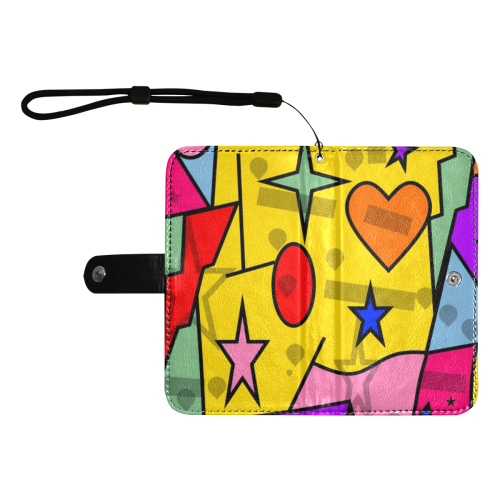 Popart by Nico Bielow Flip Leather Purse for Mobile Phone/Large (Model 1703)