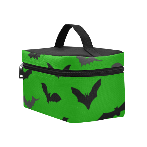 Bats HALLOWEEN Pattern GREEN Cosmetic Bag/Large (Model 1658)