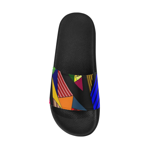 Colorful Abstrac Lineart Men's Slide Sandals (Model 057)