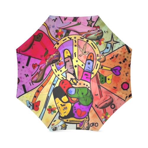 Peace Popart by Nico Bielow Foldable Umbrella (Model U01)