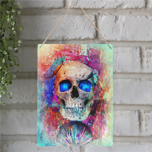 Skull by Nico Bielow Metal Tin Sign 12"x16"