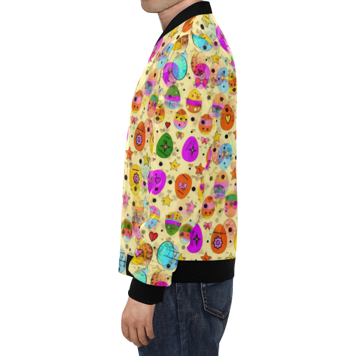 Egg Popart by Nico Bielow All Over Print Bomber Jacket for Men/Large Size (Model H19)