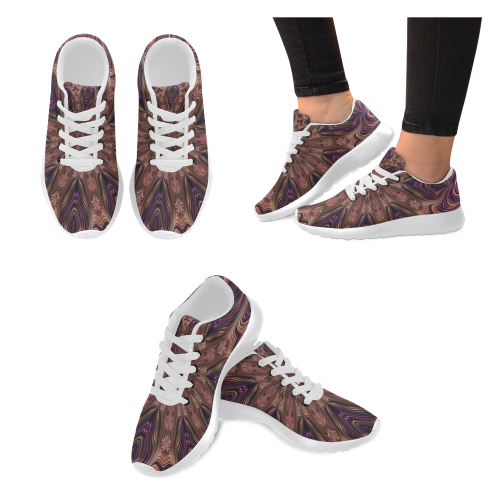 Pastel Satin Ribbons Fractal Mandala 7 Women’s Running Shoes (Model 020)