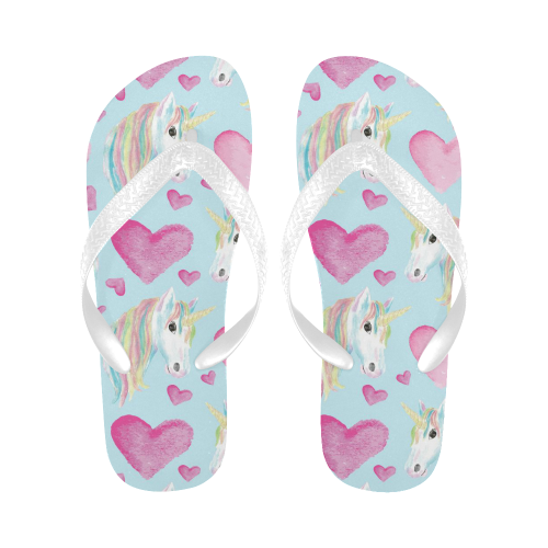 flip flops pastel unicorn Flip Flops for Men/Women (Model 040)