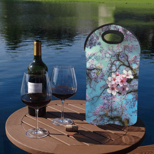 Cherry blossomL 2-Bottle Neoprene Wine Bag