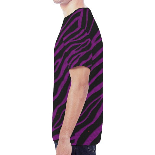 Ripped SpaceTime Stripes - Purple New All Over Print T-shirt for Men/Large Size (Model T45)