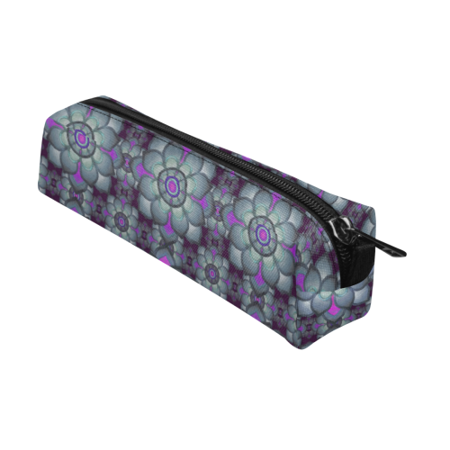 Hot Pink, teal pattern Pencil Pouch/Small (Model 1681)